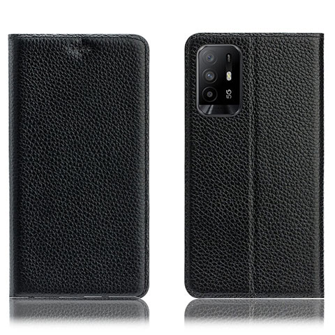 Funda de Cuero Cartera con Soporte Carcasa H02P para Oppo A94 5G Negro