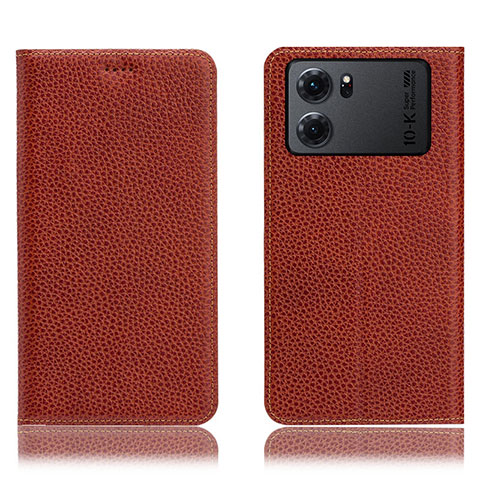 Funda de Cuero Cartera con Soporte Carcasa H02P para Oppo K10 5G Marron