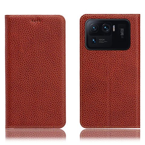 Funda de Cuero Cartera con Soporte Carcasa H02P para Xiaomi Mi 11 Ultra 5G Marron