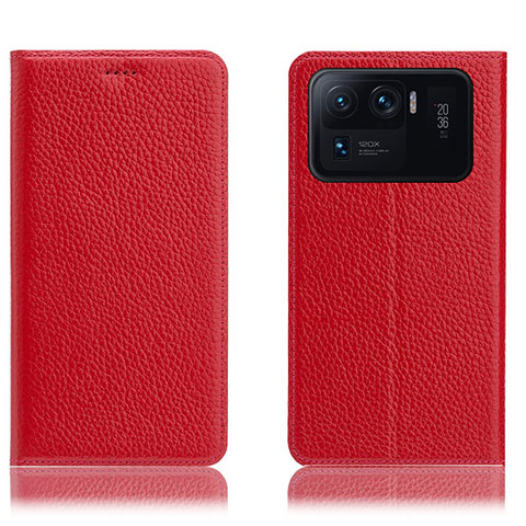 Funda de Cuero Cartera con Soporte Carcasa H02P para Xiaomi Mi 11 Ultra 5G Rojo