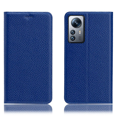 Funda de Cuero Cartera con Soporte Carcasa H02P para Xiaomi Mi 12X 5G Azul