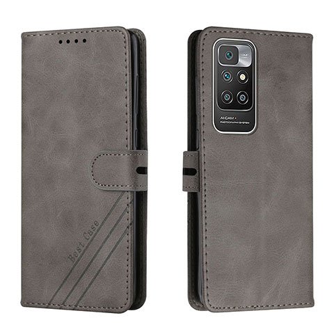 Funda de Cuero Cartera con Soporte Carcasa H02X para Xiaomi Redmi 10 4G Gris