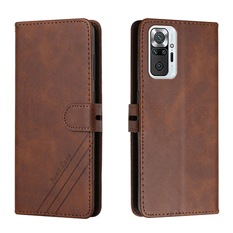 Funda de Cuero Cartera con Soporte Carcasa H02X para Xiaomi Redmi Note 10 Pro Max Marron