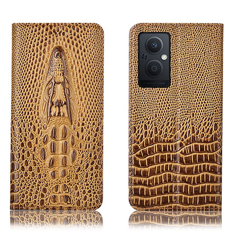 Funda de Cuero Cartera con Soporte Carcasa H03P para Oppo F21s Pro 5G Marron