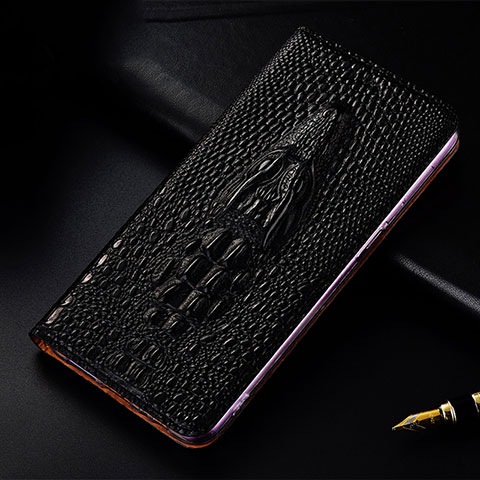 Funda de Cuero Cartera con Soporte Carcasa H03P para Samsung Galaxy A81 Negro