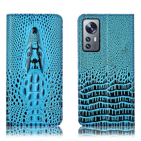 Funda de Cuero Cartera con Soporte Carcasa H03P para Xiaomi Mi 12 Lite 5G Azul Cielo