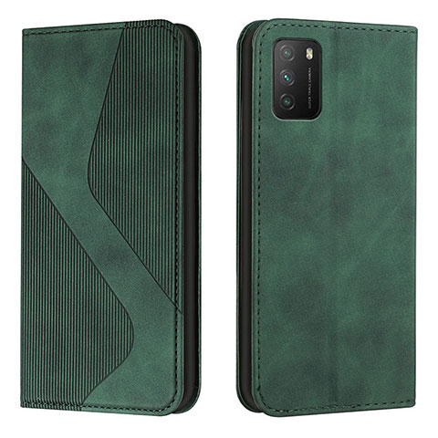 Funda de Cuero Cartera con Soporte Carcasa H03X para Xiaomi Poco M3 Verde