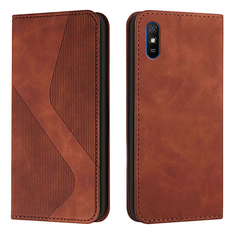 Funda de Cuero Cartera con Soporte Carcasa H03X para Xiaomi Redmi 9i Marron