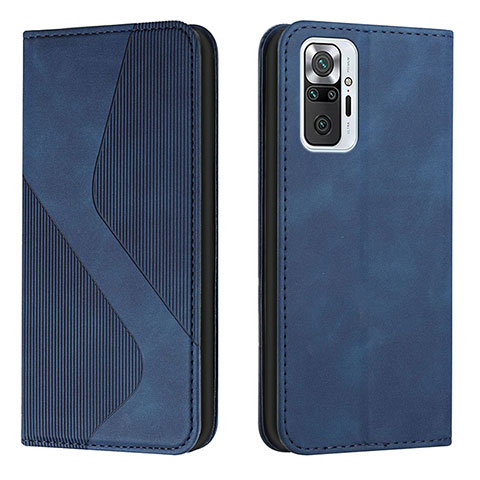 Funda de Cuero Cartera con Soporte Carcasa H03X para Xiaomi Redmi Note 10 Pro Max Azul