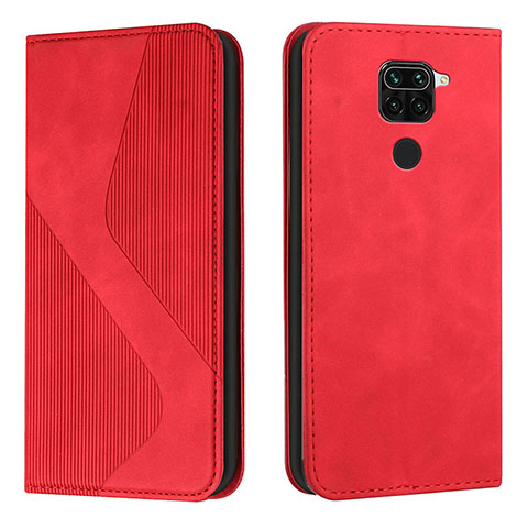 Funda de Cuero Cartera con Soporte Carcasa H03X para Xiaomi Redmi Note 9 Rojo
