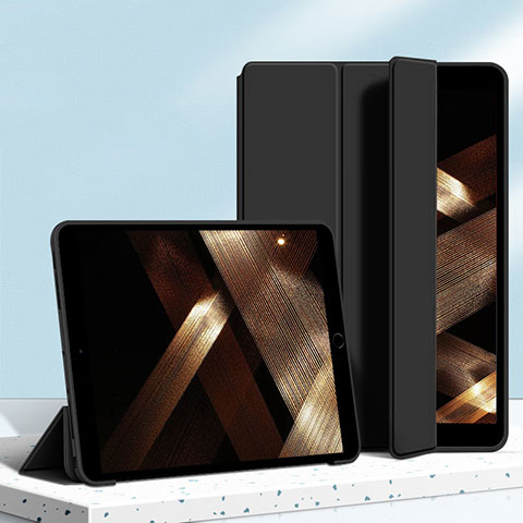 Funda de Cuero Cartera con Soporte Carcasa H04 para Apple iPad Mini 4 Negro