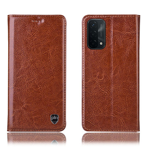 Funda de Cuero Cartera con Soporte Carcasa H04P para OnePlus Nord N200 5G Marron Claro