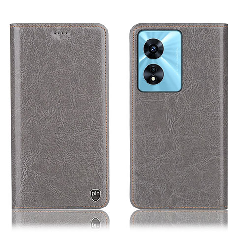 Funda de Cuero Cartera con Soporte Carcasa H04P para Oppo A78 5G Gris