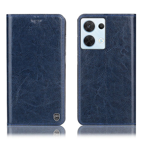 Funda de Cuero Cartera con Soporte Carcasa H04P para Oppo Reno8 5G Azul