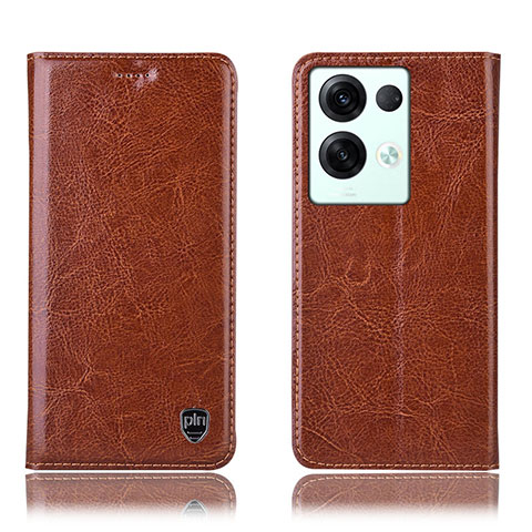 Funda de Cuero Cartera con Soporte Carcasa H04P para Oppo Reno8 Pro+ Plus 5G Marron Claro