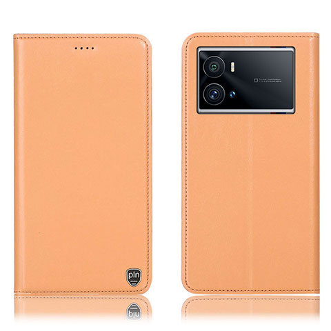 Funda de Cuero Cartera con Soporte Carcasa H04P para Vivo iQOO 9 5G Naranja