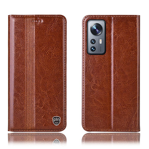 Funda de Cuero Cartera con Soporte Carcasa H04P para Xiaomi Mi 12S 5G Marron Claro