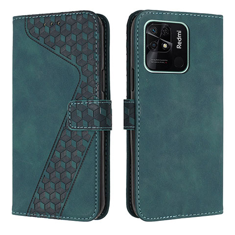 Funda de Cuero Cartera con Soporte Carcasa H04X para Xiaomi Redmi 10 India Verde