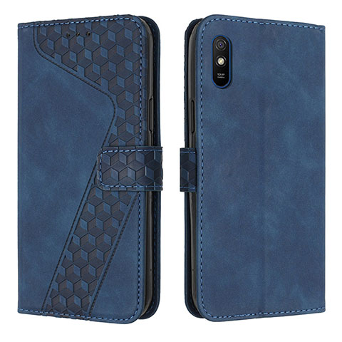 Funda de Cuero Cartera con Soporte Carcasa H04X para Xiaomi Redmi 9i Azul