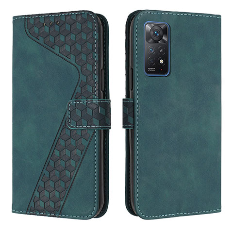 Funda de Cuero Cartera con Soporte Carcasa H04X para Xiaomi Redmi Note 11 Pro 4G Verde