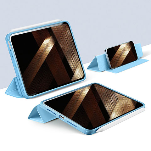 Funda de Cuero Cartera con Soporte Carcasa H05 para Apple iPad Mini 6 Azul