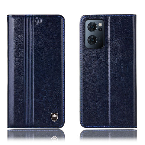 Funda de Cuero Cartera con Soporte Carcasa H05P para Oppo Find X5 Lite 5G Azul