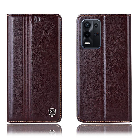 Funda de Cuero Cartera con Soporte Carcasa H05P para Oppo K9X 5G Marron