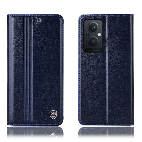 Funda de Cuero Cartera con Soporte Carcasa H05P para Oppo Reno7 Z 5G Azul