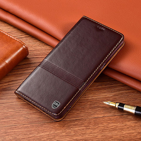 Funda de Cuero Cartera con Soporte Carcasa H05P para Sony Xperia 10 Plus Marron