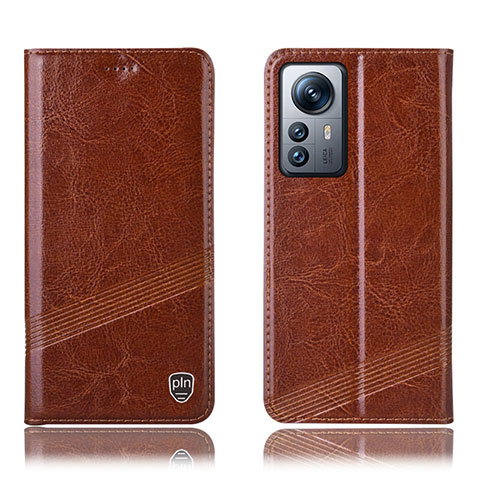 Funda de Cuero Cartera con Soporte Carcasa H05P para Xiaomi Mi 12S 5G Marron Claro