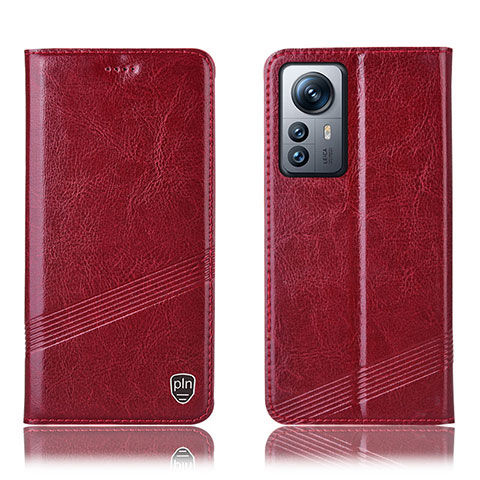 Funda de Cuero Cartera con Soporte Carcasa H05P para Xiaomi Mi 12S Pro 5G Rojo