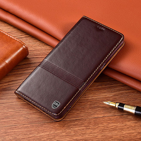 Funda de Cuero Cartera con Soporte Carcasa H05P para Xiaomi Redmi 9T 4G Marron