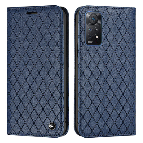 Funda de Cuero Cartera con Soporte Carcasa H05X para Xiaomi Redmi Note 11 Pro 4G Azul