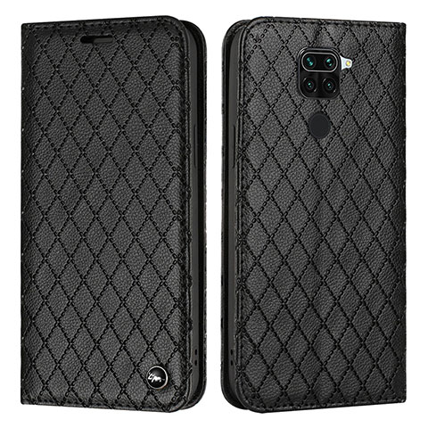 Funda de Cuero Cartera con Soporte Carcasa H05X para Xiaomi Redmi Note 9 Negro