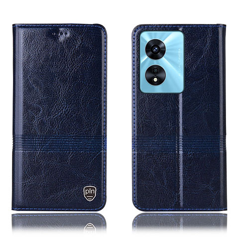 Funda de Cuero Cartera con Soporte Carcasa H06P para Oppo A97 5G Azul