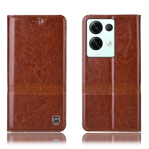 Funda de Cuero Cartera con Soporte Carcasa H06P para Oppo Reno8 Pro+ Plus 5G Marron Claro