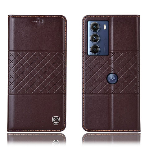 Funda de Cuero Cartera con Soporte Carcasa H07P para Motorola Moto Edge S30 5G Marron