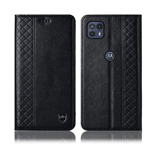 Funda de Cuero Cartera con Soporte Carcasa H07P para Motorola Moto G50 5G Negro