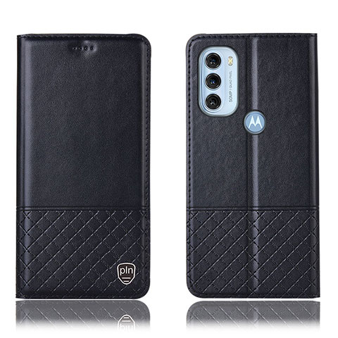 Funda de Cuero Cartera con Soporte Carcasa H07P para Motorola Moto G71 5G Negro