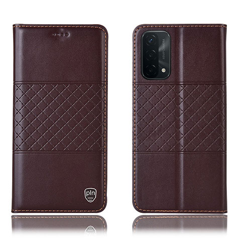 Funda de Cuero Cartera con Soporte Carcasa H07P para OnePlus Nord N200 5G Marron