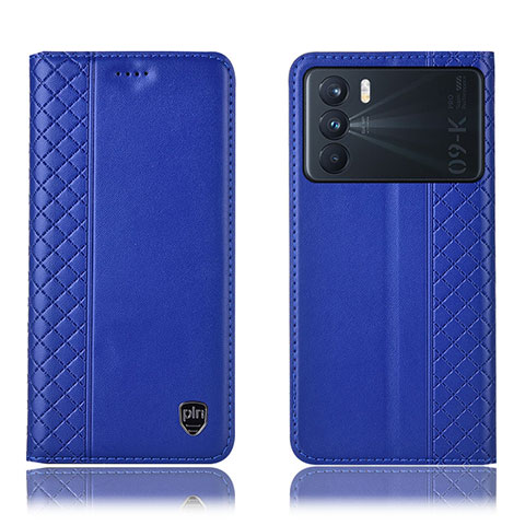 Funda de Cuero Cartera con Soporte Carcasa H07P para Oppo K9 Pro 5G Azul