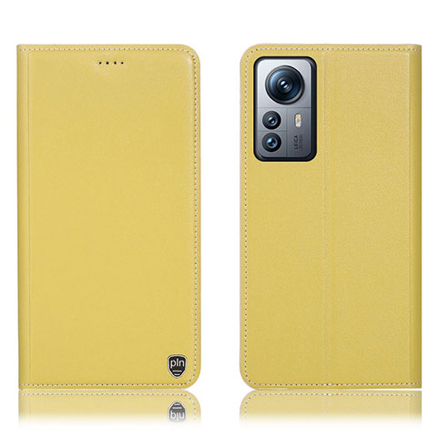 Funda de Cuero Cartera con Soporte Carcasa H07P para Xiaomi Mi 12S Pro 5G Amarillo