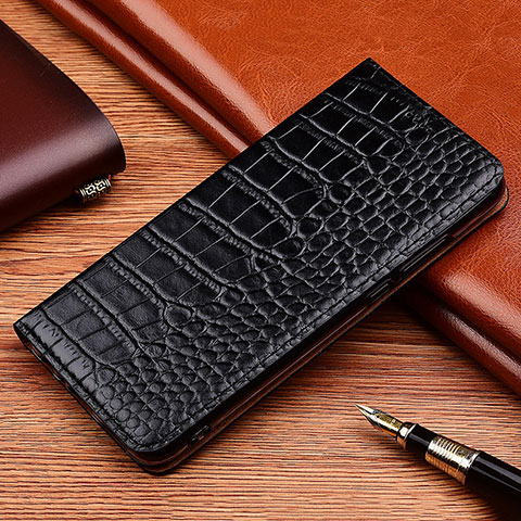 Funda de Cuero Cartera con Soporte Carcasa H08P para Apple iPhone 8 Negro