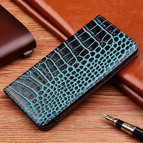 Funda de Cuero Cartera con Soporte Carcasa H08P para Samsung Galaxy A21s Azul