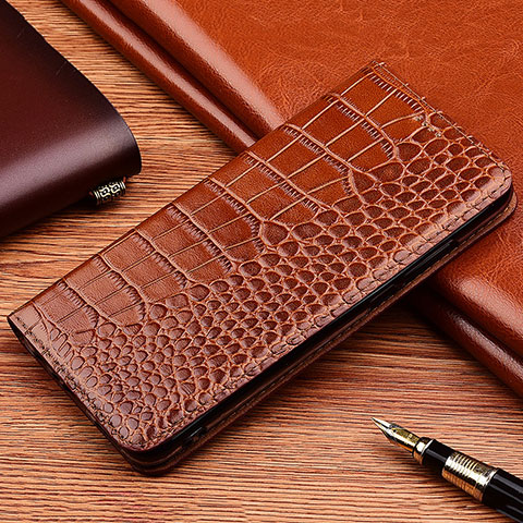 Funda de Cuero Cartera con Soporte Carcasa H08P para Samsung Galaxy M21s Marron Claro