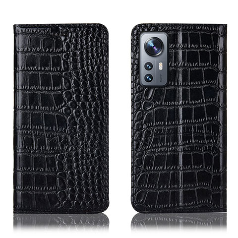 Funda de Cuero Cartera con Soporte Carcasa H08P para Xiaomi Mi 12S Pro 5G Negro