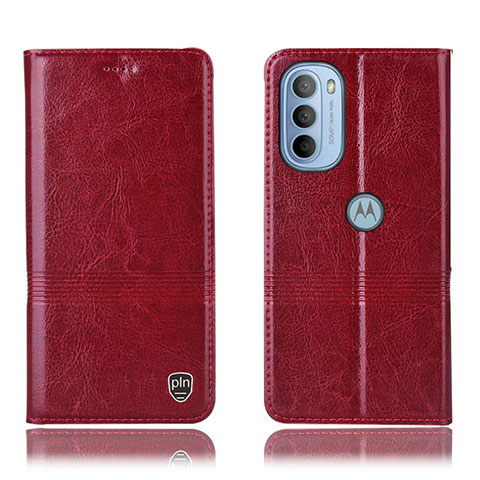 Funda de Cuero Cartera con Soporte Carcasa H09P para Motorola Moto G41 Rojo