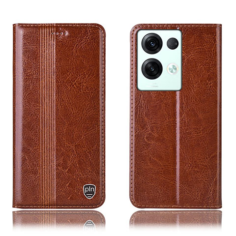 Funda de Cuero Cartera con Soporte Carcasa H09P para Oppo Reno8 Pro+ Plus 5G Marron Claro