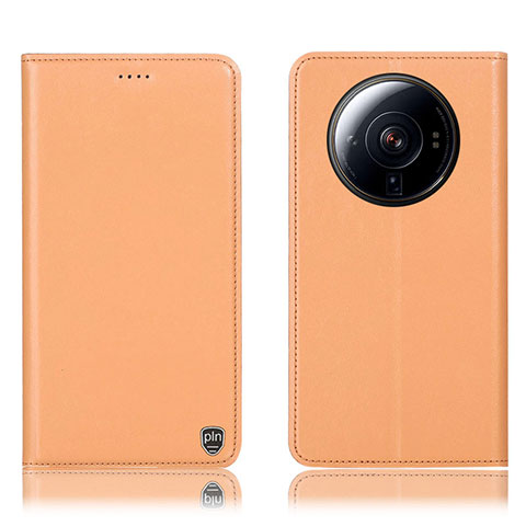 Funda de Cuero Cartera con Soporte Carcasa H09P para Xiaomi Mi 12 Ultra 5G Naranja