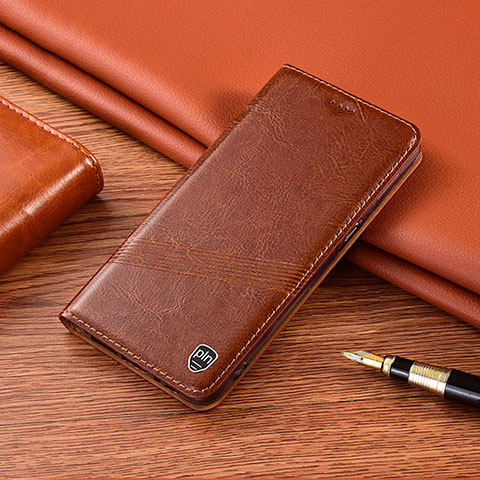 Funda de Cuero Cartera con Soporte Carcasa H09P para Xiaomi Poco M4 5G Marron Claro